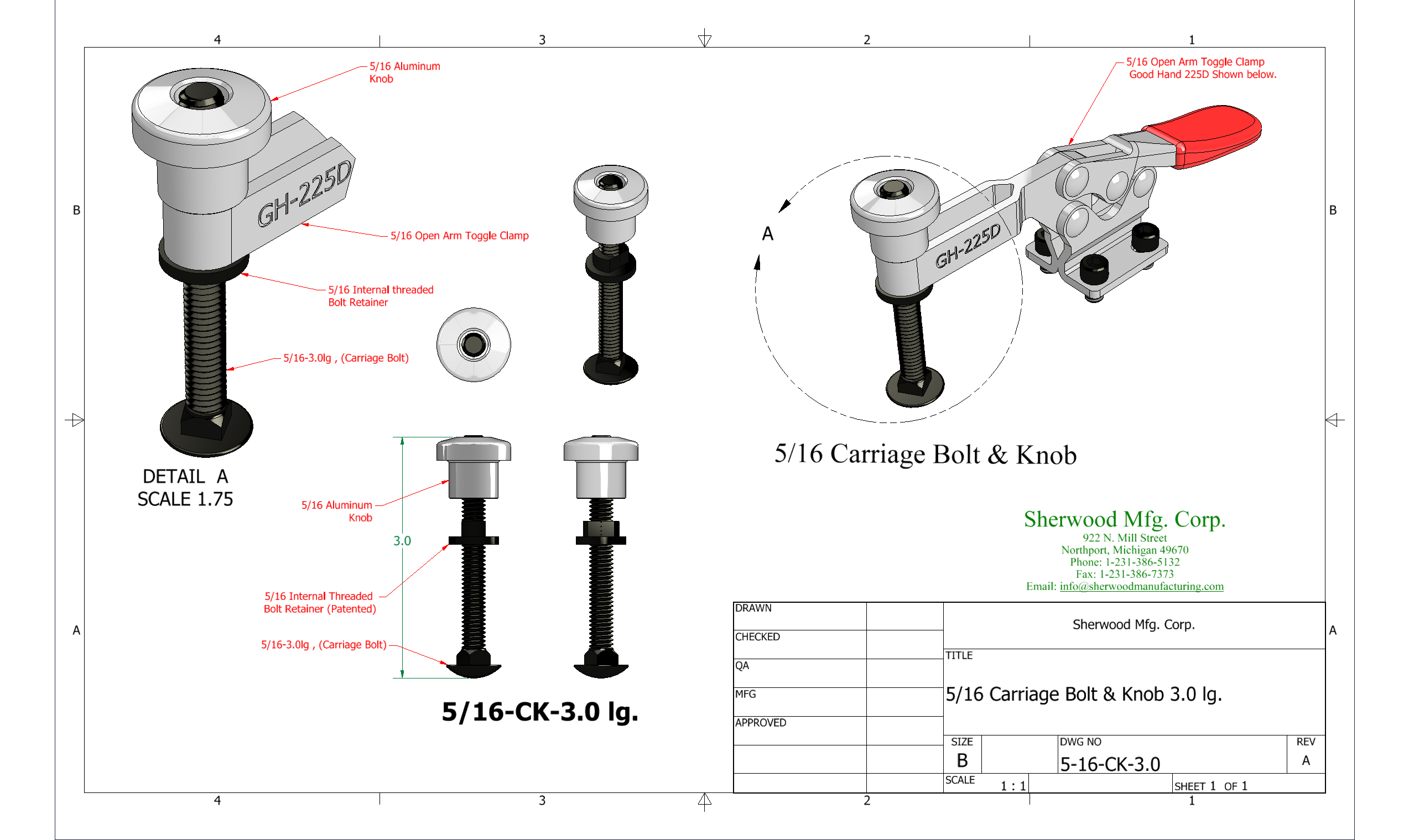 Black Oxide Carriage Bolt with Retainer